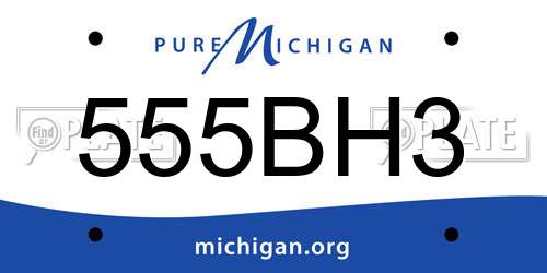 555BH3 Michigan License Plate