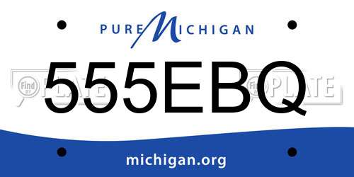 555EBQ Michigan License Plate