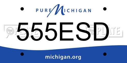 555ESD Michigan License Plate