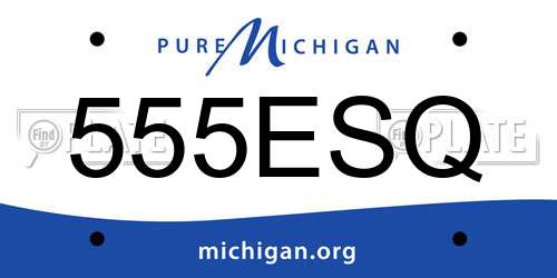 555ESQ Michigan License Plate
