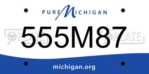 555M87 Michigan License Plate