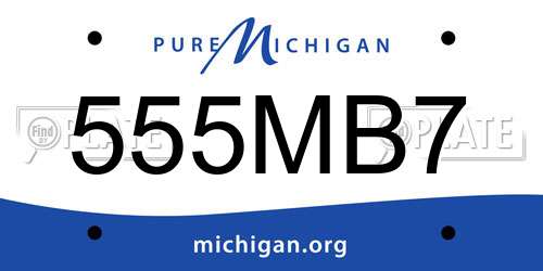 555MB7 Michigan License Plate