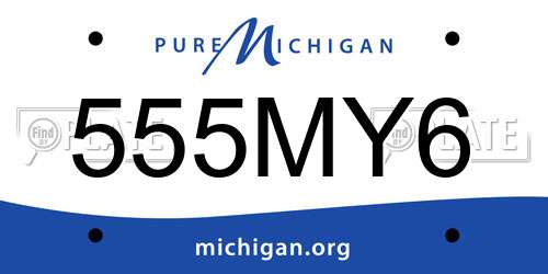 555MY6 Michigan License Plate