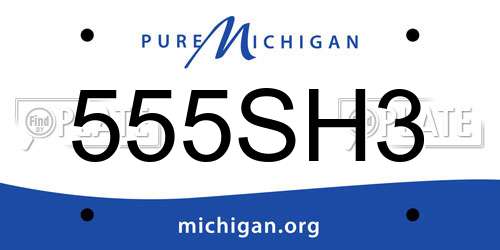 555SH3 Michigan License Plate