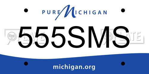 555SMS Michigan License Plate