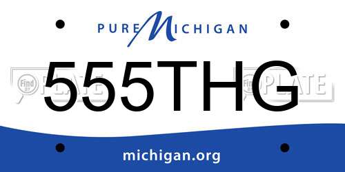 555THG Michigan License Plate