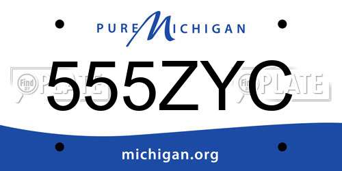 555ZYC Michigan License Plate