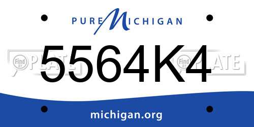 5564K4 Michigan License Plate