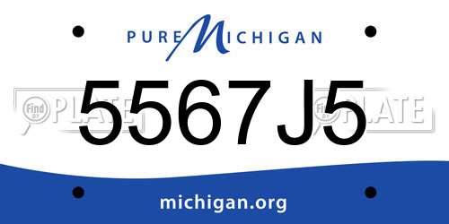 5567J5 Michigan License Plate
