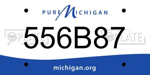 556B87 Michigan License Plate