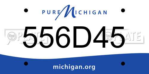 556D45 Michigan License Plate
