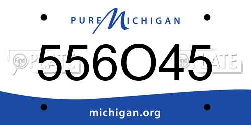 556O45 Michigan License Plate