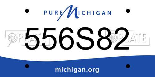 556S82 Michigan License Plate