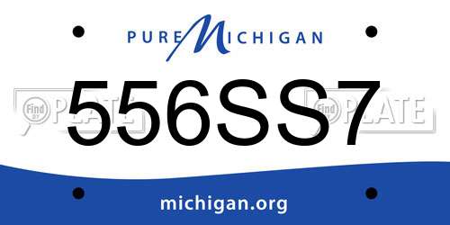 556SS7 Michigan License Plate