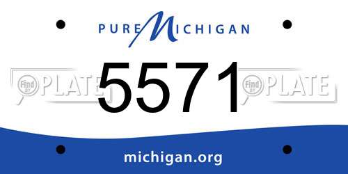 5571 Michigan License Plate