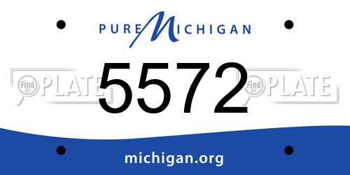 5572 Michigan License Plate