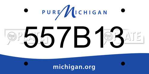 557B13 Michigan License Plate