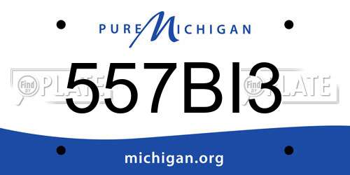557BI3 Michigan License Plate