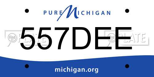 557DEE Michigan License Plate