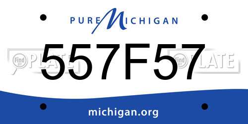 557F57 Michigan License Plate