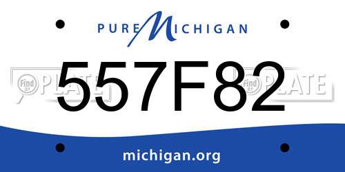 557F82 Michigan License Plate