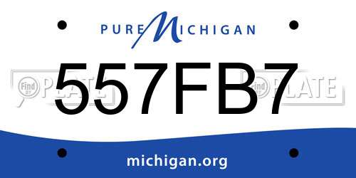 557FB7 Michigan License Plate