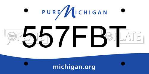 557FBT Michigan License Plate