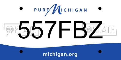 557FBZ Michigan License Plate