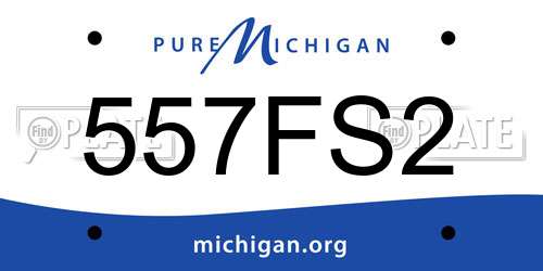 557FS2 Michigan License Plate