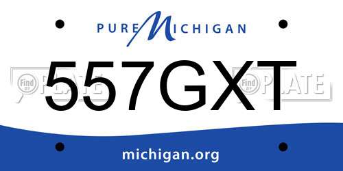 557GXT Michigan License Plate