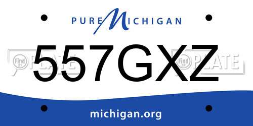 557GXZ Michigan License Plate