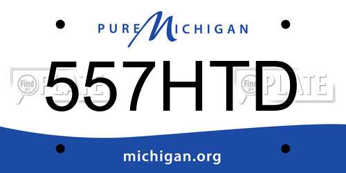 557HTD Michigan License Plate