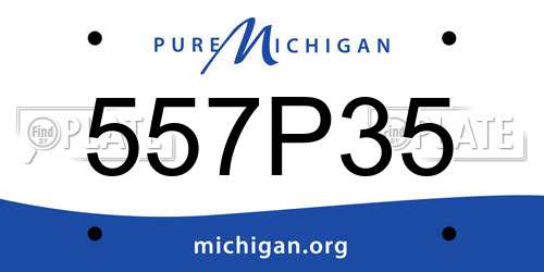 557P35 Michigan License Plate