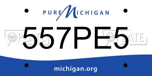 557PE5 Michigan License Plate