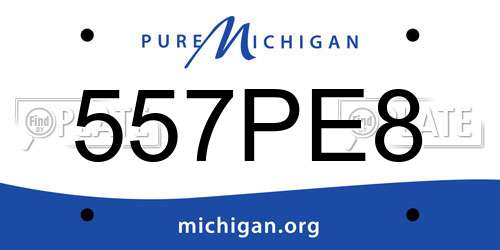 557PE8 Michigan License Plate