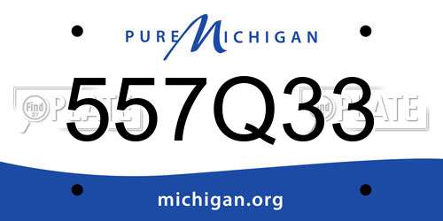 557Q33 Michigan License Plate