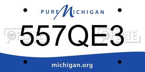 557QE3 Michigan License Plate