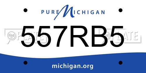 557RB5 Michigan License Plate