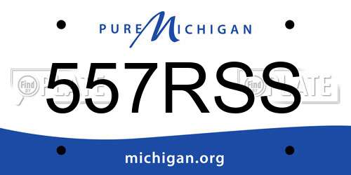 557RSS Michigan License Plate