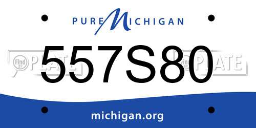 557S80 Michigan License Plate