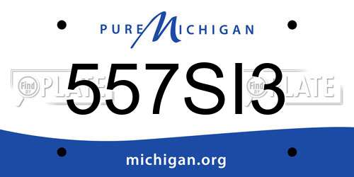 557SI3 Michigan License Plate
