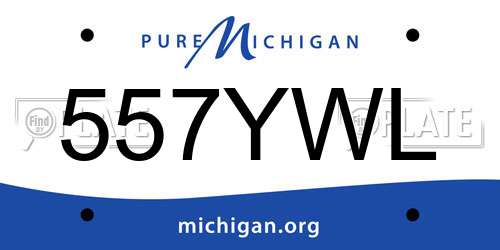557YWL Michigan License Plate