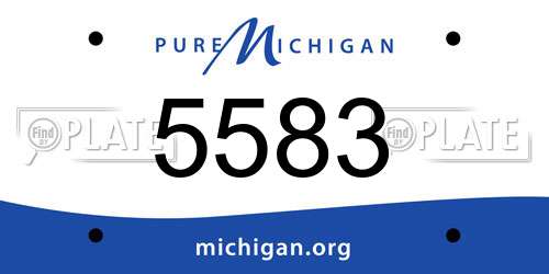 5583 Michigan License Plate