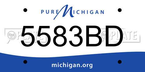 5583BD Michigan License Plate