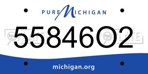 55846O2 Michigan License Plate