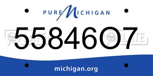 55846O7 Michigan License Plate