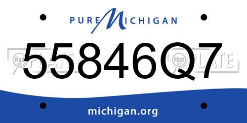 55846Q7 Michigan License Plate