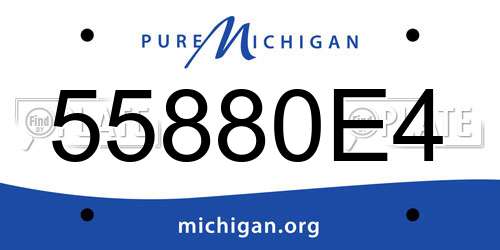 55880E4 Michigan License Plate