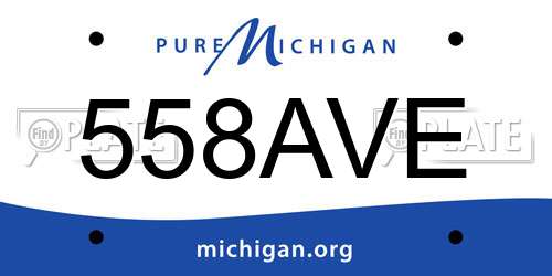 558AVE Michigan License Plate