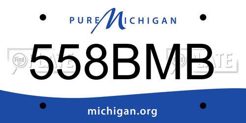 558BMB Michigan License Plate